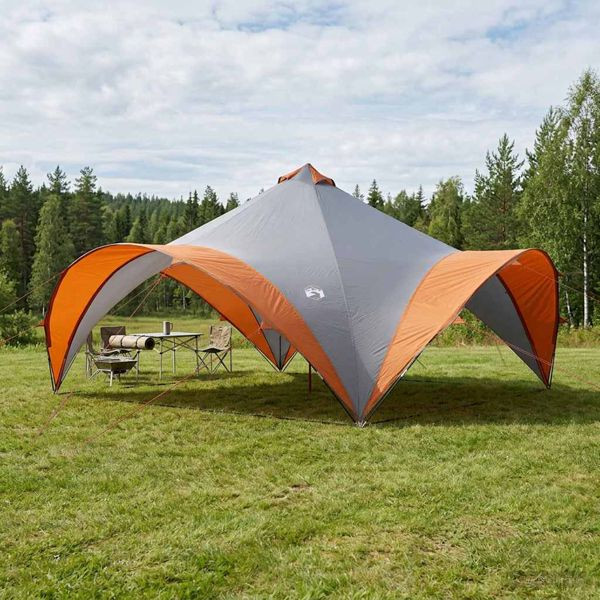 vidaXL Party-Zelt mit Dach Grau und Orange 600 x 600 x 400 cm, 42028613