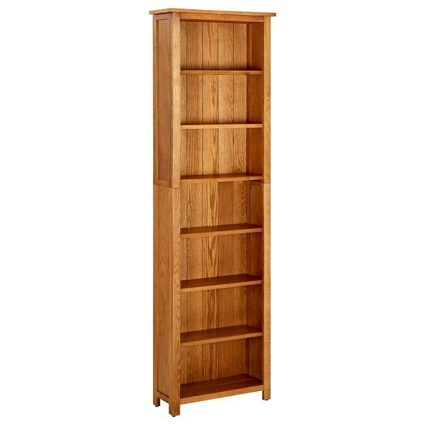 vidaXL Bücherregal 7 Fächer 60x22x200 cm Massivholz Eiche, 331743