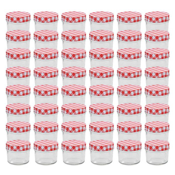 vidaXL Marmeladengläser mit Weißen/Roten Deckeln 48 Stk. 110 ml, 50790