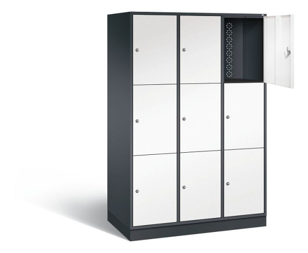 C+P XL-Schließfachschrank Intro, H1950xB1220xT590mm, Farbe: Schwarzgrau / Verkehrsweiß, 8370-303 S10102