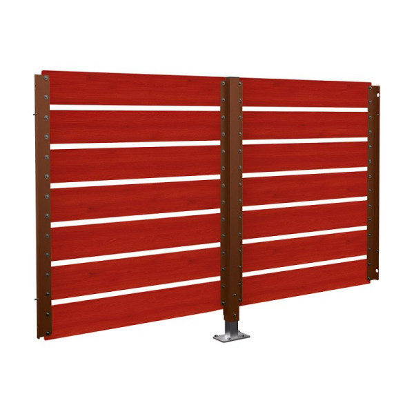 STEIN HGS Verkleidungen Modulo Container Überdachungen doppelseitig, auf Bodenplatten, Mahagoni, Cortenstahl Optik, 78164.0039