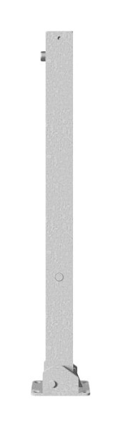 Schake Absperrpfosten Typ 470FU umlegbar, mit Dreikantverschluss, zum Aufdübeln, 70x70mm, feuerverzinkt, mit 2 Ösen, 470FU+2
