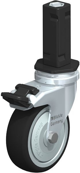 Blickle LRA-PATH 75K-FI-FK-EV03 Apparate-Lenkrolle mit Expander & Feststeller, Thermoplastisches Polyurethan, Grau, 848645