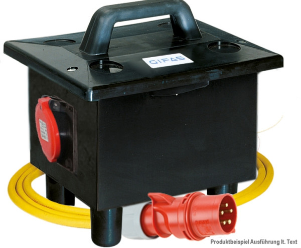 GIFAS Vollgummi-Verteiler Typ 6200, 1x CEE 32/400, 1x digitaler Drehstromzähler, 250654