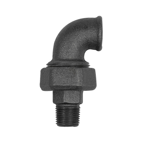 Riegler Verschraubung Bogen 97, flachdichtend, Rp 1/2, R 1/2, Temperguss schwarz, 133644