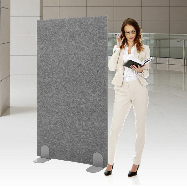 Deskin Trennwände/ Stellwände SIENNA - schallabsorbierend, Anthrazit, 900 x 25 x 1600 mm, 331544