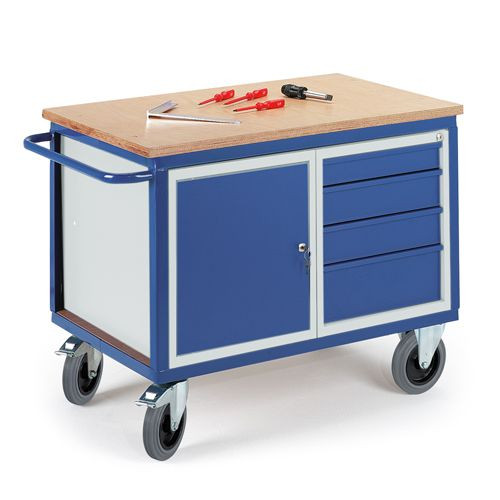 Rollcart Werkstattwagen mit Stahl- Schubladenschrank (1250x700), Tragkraft: 600 kg, 07-4307