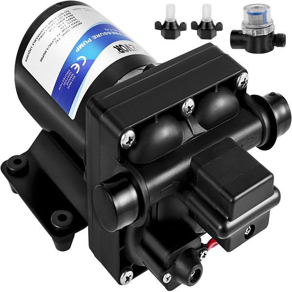 VEVOR Hochdruck-Membrane Wasserpumpe Selbstansaugend Membranpumpe DC 12V 3GPM, CXB-12V-3GPM00001V9