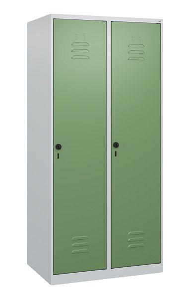 C+P Umkleidespind Classic PLUS, 2 Abteile, 1700x800x500mm, 7035/6011, Drehriegel, 0800007-22 S10006