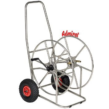 Admiral Admi®Depot Profi-Schlauchwagen W4, 110 m 3/4" Edelstahl, Anschlüsse: Messing Tüllen, Räder: Gummi, Durchfluss 3/4", 9553-110g