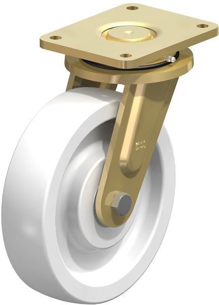 Blickle LS-SPO 250K Stahlgeschweißte Schwerlast-Lenkrolle, schwere Drehkranz-Ausführung, Polyamid, Weiß, 48447