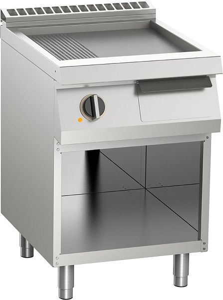 KBS Elektro-Grillplatte aus Edelstahl 2/3 glatt + 1/3 gerillt 7,5kW 2 Heizzonen, 10412453