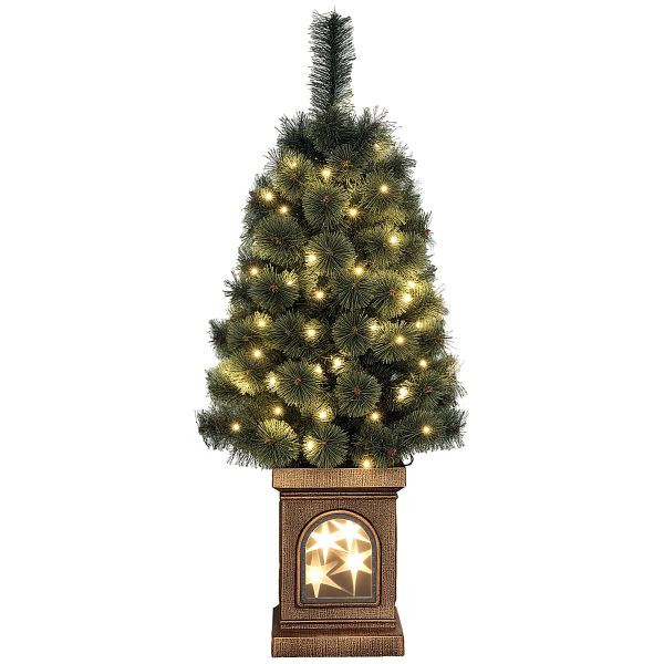 HOMCOM Weihnachtsbaum, naturgetreue Erscheinung, integrierte LEDs, dimmbar, 8 Modi, 45 x 90 cm, Grün, 830-934V00GN