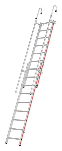 HYMER Einhänge-Schiebeleiter, 2x9 Sprossen, Länge eingefahren 2,47 m / ausgefahren 3,72 m, 609215