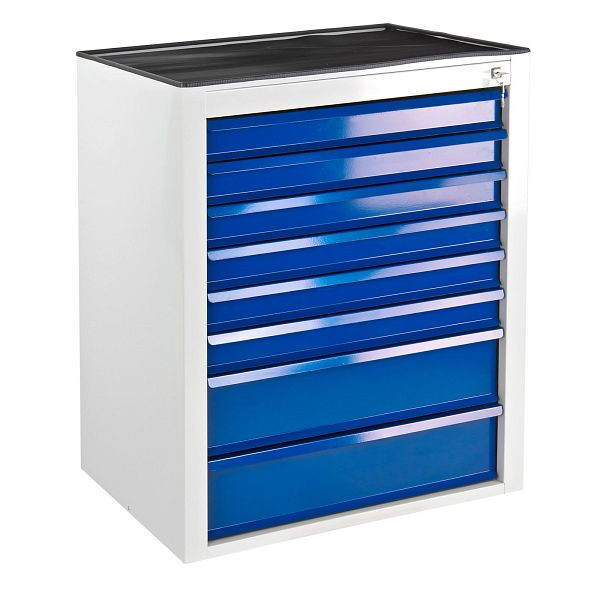 ADB Schubladenschrank "MAMMUT" Maxi 8 Schubladen mit Aufkantung, Lichtgrau/Lichtblau, 24771