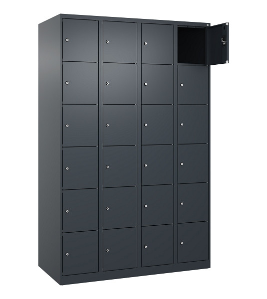 C+P Schließfachschrank Evolo PLUS, 24 Fächer, 1850x1200x500mm, 7016/7016, 049000-406 S10016
