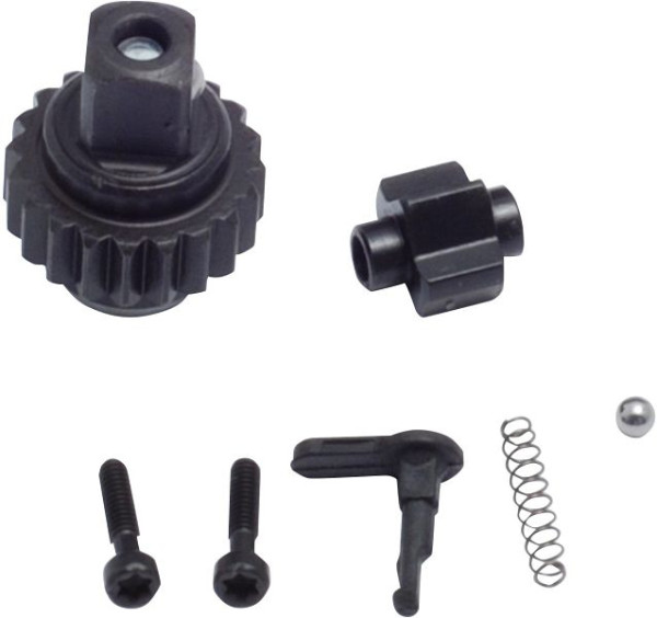 Hazet Ersatzteil Satz Knarr-Rad, 6,3 = 1/4" Außen-Vierkant bestehend aus: Knarr-Rad mit Sicherheitsverriegelung, Sperrstück, Schalthebel, 6401-1S/7