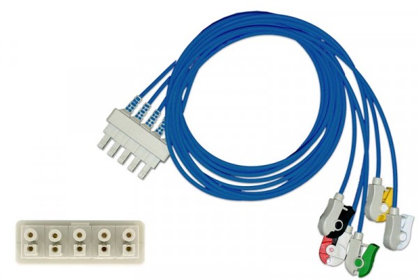 Golmed 5-adrige OP-EKG-Patientenleitung mit Klammern, zu Philips HP, 7-100-S5