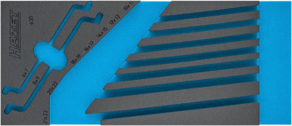 Hazet 2-Komponenten Weichschaum-Einlage, für 163-518/9 Abmessungen / Länge: 392 mm x 172 mm Ordnungssystem Größe: 1/3+ (172 x 392 mm), 163-518L