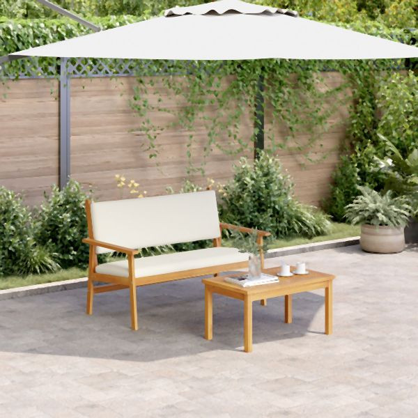 vidaXL 4-teilige Garten-Sofagarnitur mit Kissen aus massivem Akazienholz, 4106579