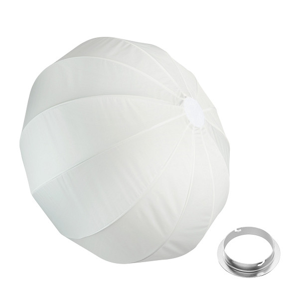 Walimex pro Essential Ballon Softbox 80cm + Softboxadapter für Elinchrom (Außendurchmesser: 15,2 cm), schnell öffnender 360° Lichtdiffusor, 1023455