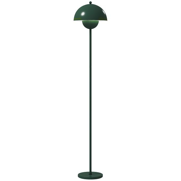 HOMCOM Stehlampe, runder Schirm, Fußschalter, langes Kabel, eleganter Look, Stahl, Grün, B31-572V90GN