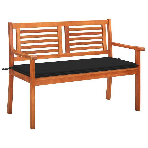 vidaXL 2-Sitzer-Gartenbank mit Auflage 120 cm Massivholz Eukalyptus, 3060976
