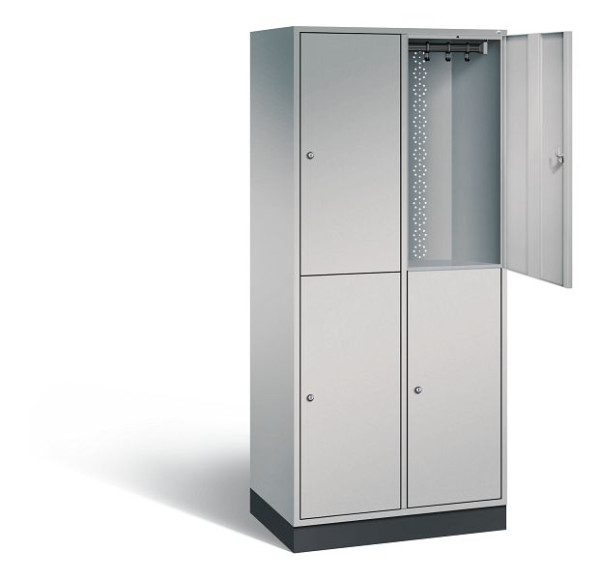 C+P Spind doppelstöckig XL Intro, H1950xB820xT490mm, Farbe: Weißaluminium, 8270-202 S10047