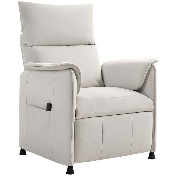 HOMCOM Relaxsessel mit leisem Motor, Polstersessel mit robusten Stoffbezug, Memory-Funktion, anpassbare Fußstütze, Cremeweiß, 83B-327V90CW