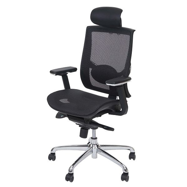 Mendler Bürostuhl HWC-A55, Schreibtischstuhl Drehstuhl, Kunstleder Textil ISO9001 schwarz, 56857