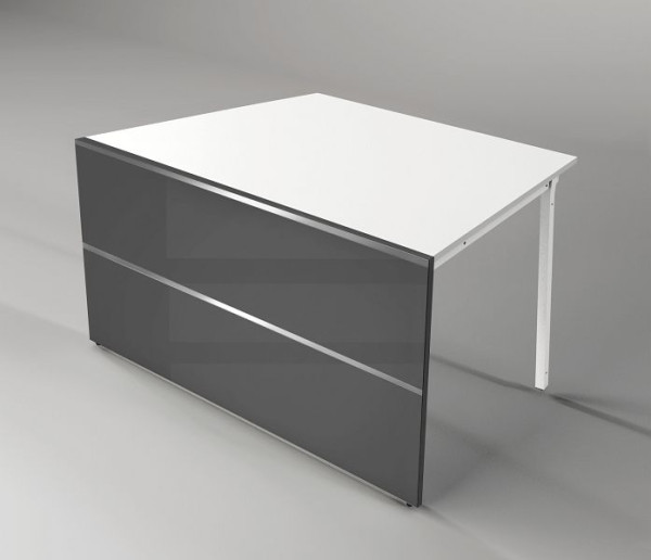 Kerkmann Tischelement mit jeweils einer schrägen und einer geraden Seite, Atlantis, B 1350 x T 820 x H 750 mm, anthrazit/weiß, 22349513