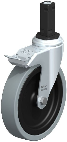 Blickle LKRA-VPA 150G-11-FI-EV13 Apparate-Lenkrolle mit Expander & Feststeller, Vollgummi, Grau, 848433