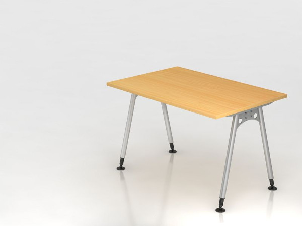 Hammerbacher Schreibtisch A-Fuß 120x80cm, Buche, Rechteckform, VAS12/6/S