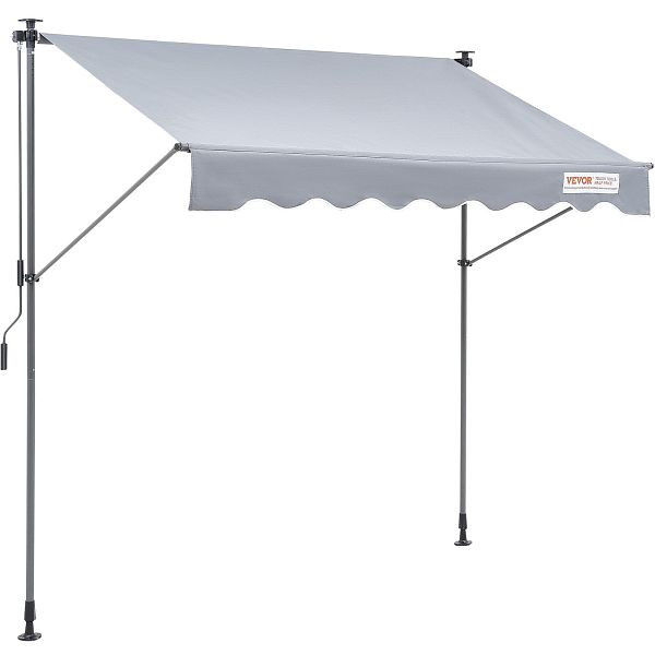 VEVOR Balkonmarkise 3x1,2m Gelenkarm höhenverstellbar von 2,2 bis 3,1m Einziehbar Stahl Aluminium 180G doppelseitige PU-Beschichtung, SSSZYPHSLZS1578CSV0