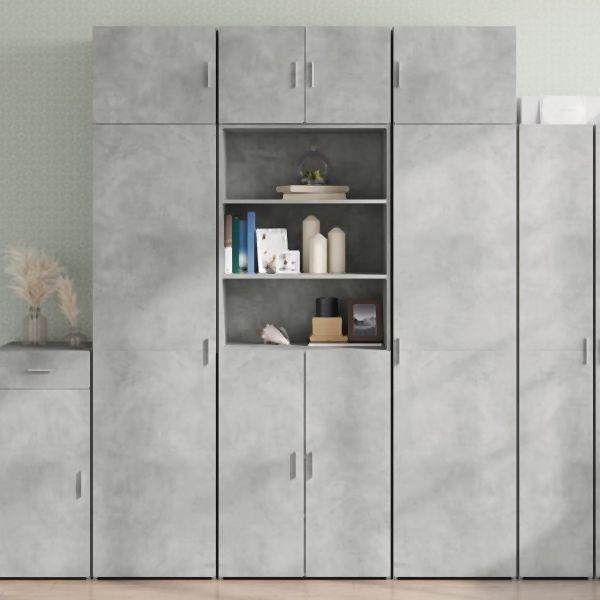 vidaXL Hochschrank Betongrau 70x42,5x225 cm Holzwerkstoff, 3281318
