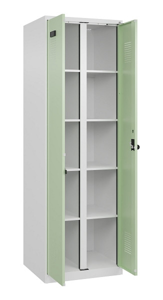 C+P Wäsche-Spind Evolo PLUS, 2 Abteile, 1850x600x500mm, 9016/6019, Verschluss Drehriegel, 049002-20B S10019
