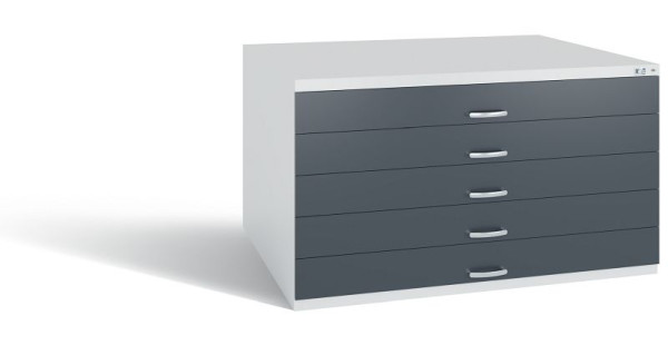 C+P Schubladenschrank Serie 7100_7200, H760xB1350xT960 mm, Grau/Anthrazit, 7201-100 S10302