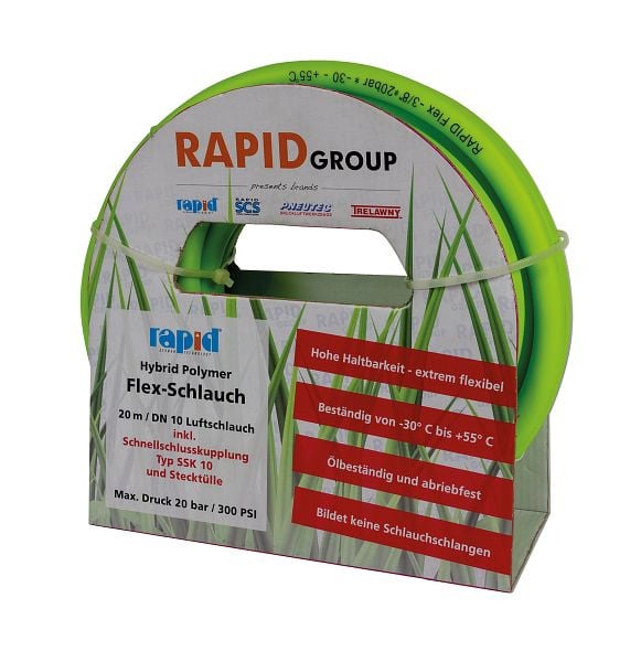 Rapid Schlauchpaket mit 20 m Hybrid-Polymer-Flex-Schlauch, DN 10, 15 bar, 04 525
