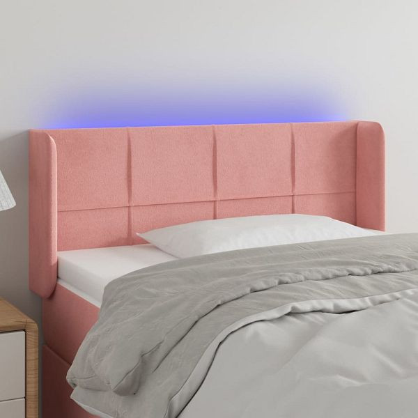 vidaXL LED Kopfteil Rosa 103x16x78/88 cm Samt, Füllung: Schaumstoff, 3123283