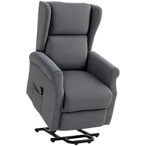HOMCOM Relaxsessel, Aufstehhilfe, Liegefunktion, bis 200kg, 72,5x94x109cm, Dunkelgrau, 713-031V90CG