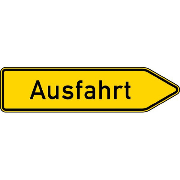 Stein HGS Ausfahrt von anderen Straßen außerhalb der Autobahn (Pfeilschild) Nr. 333.1, RA1, Flachform 3 mm, 333.1-113
