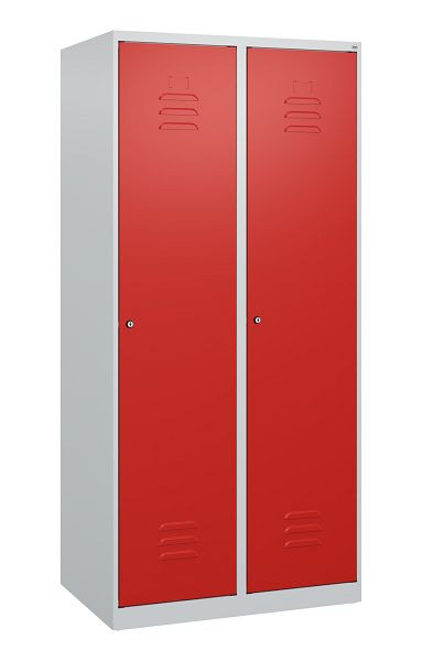 C+P Umkleidespind Classic PLUS mit Mitteltrennwand, 2 Abteile, 1700x800x500mm, 7035/3020, Zylinderschlösser, 0800007-22F S10015