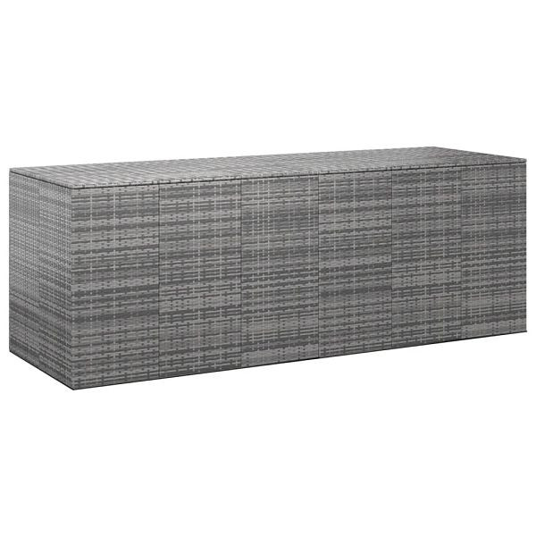 vidaXL Garten-Kissenbox PE Rattan 291x100,5x104 cm Grau, 317237