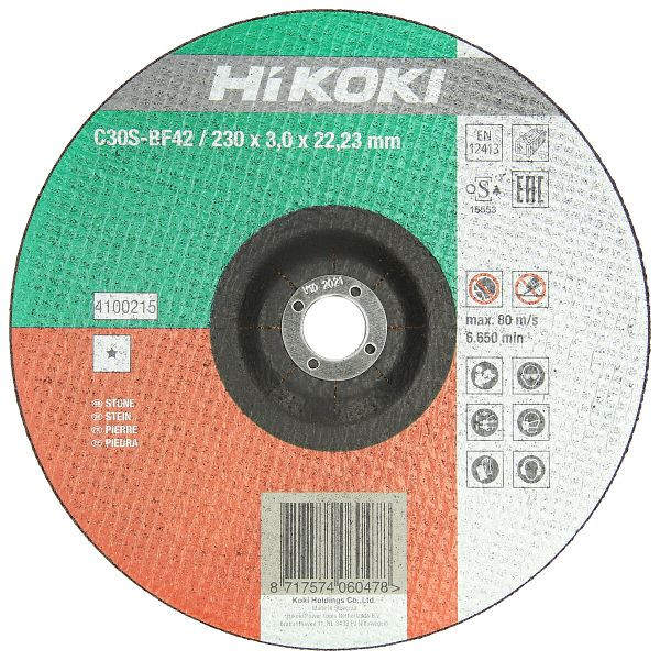HiKOKI Trennscheibe 230x3x22,23 mm Stein, F 42, 4100215