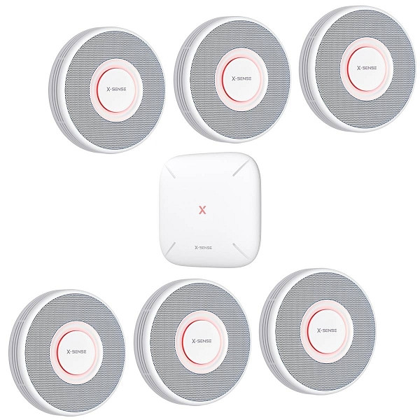 X-Sense XS0B-MR61 RF-Rauchmelder-Set mit WLAN-Basisstation SBS50 und 6x Smart-Rauchmelder XS0B-MR, xs0b61