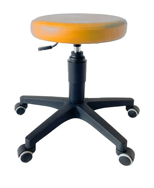 ultraMEDIC Rollhocker ultraSWIVEL6 Sitzhöhe 39 - 52 cm, Sitzdurchmesser 35 cm, Kunstlederbezug Melone, SAN-1500-ME