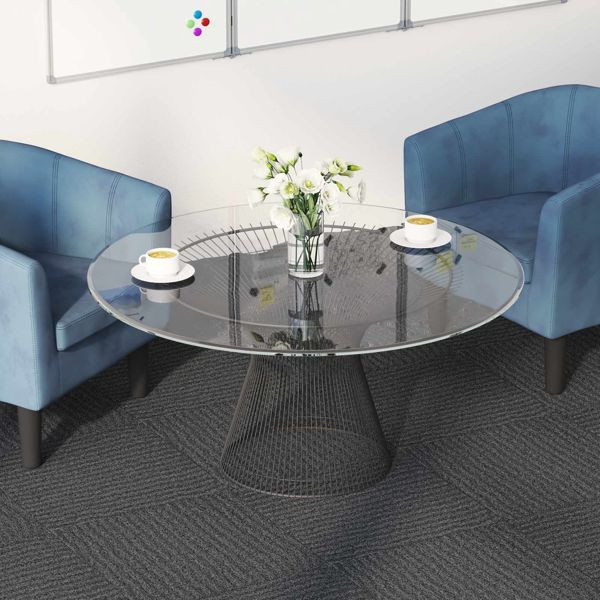 vidaXL Teppichfliese Mittelgrau 50 x 50 cm 36-teilig PP und Bitumen, 42032461