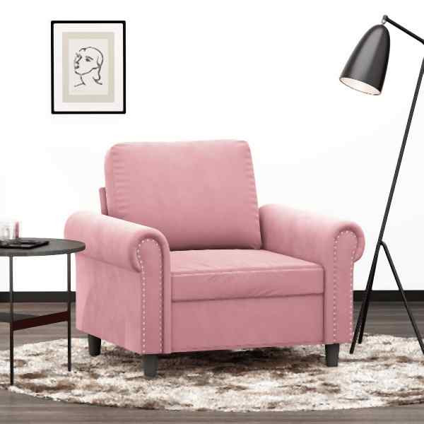 vidaXL Sessel Rosa 60 cm Samt, Füllung: Schaumstoff, 359512