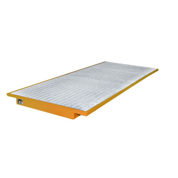 STEIN HGS Einhängewanne EHW, 3mm Stahlblech, verzinktes Gitterrost, 227 Liter, RAL 2000 gelborange, Gesamthöhe 110 mm, lackiert, 79201.0019