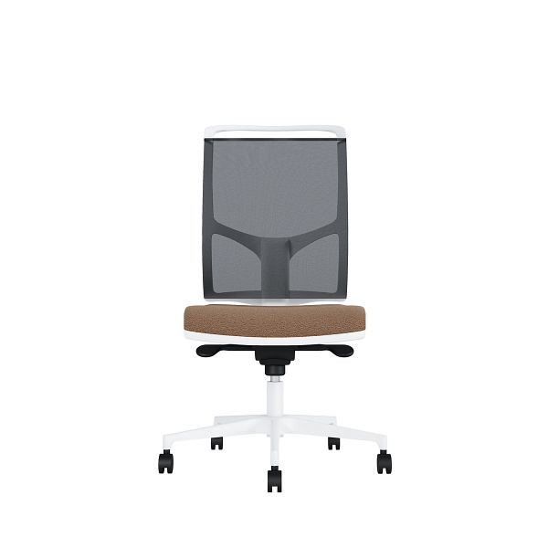 Bisley Bürodrehstuhl Zed, Weißes Kunststoff, Ohne Armlehnen, Fußkreuz aus Kunststoff, NE0533 beige, ZEDKSWNE0533